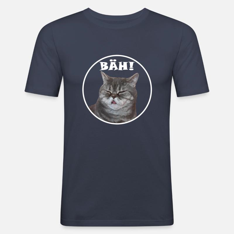 Freche Katze - Männer Slim Fit T-Shirt - Navy