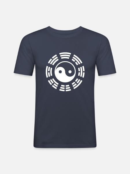 Bagua Circular - Men's Slim Fit T-Shirt - navy