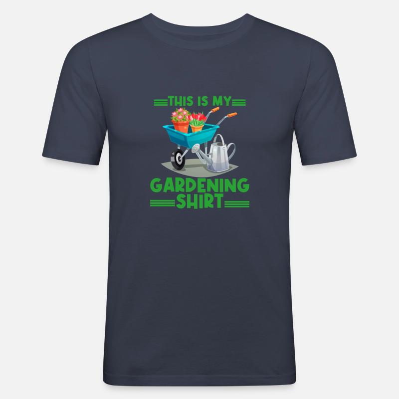 Das ist mein Gartenhemd - Gartengärtner - Männer Slim Fit T-Shirt - Navy