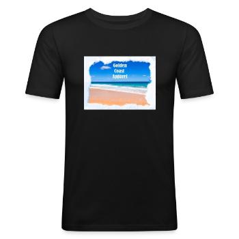Ambiance de plage australienne - T-shirt près du corps Homme - noir - Devant - Nik (191cm)