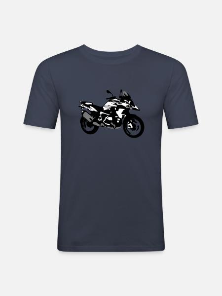 R 1250GS_dreifarbig - Männer Slim Fit T-Shirt - Navy