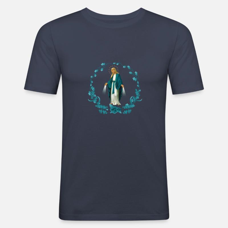 Die Muttergottes makellos konzipiert - Männer Slim Fit T-Shirt - Navy