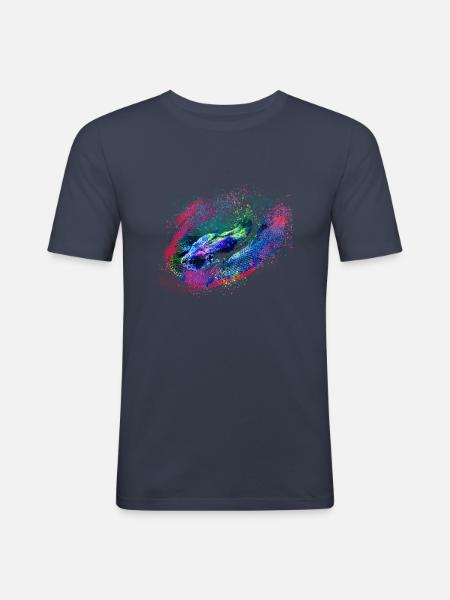 schlange,bunt,reptil,foto,nachts,cobra - Männer Slim Fit T-Shirt - Navy