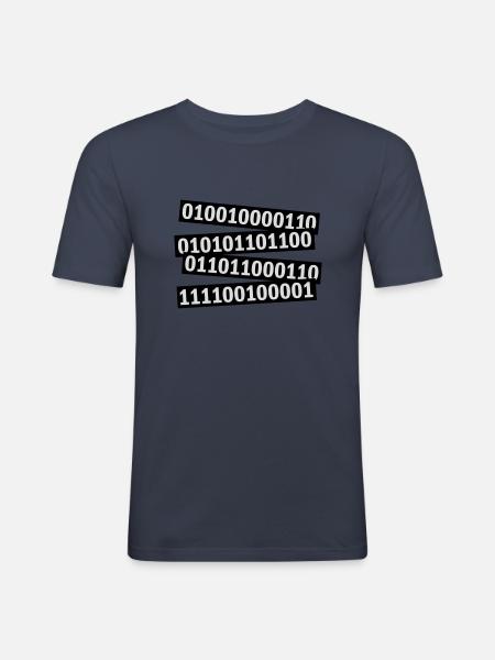 Binary Code Program Language - Men's Slim Fit T-Shirt - navy