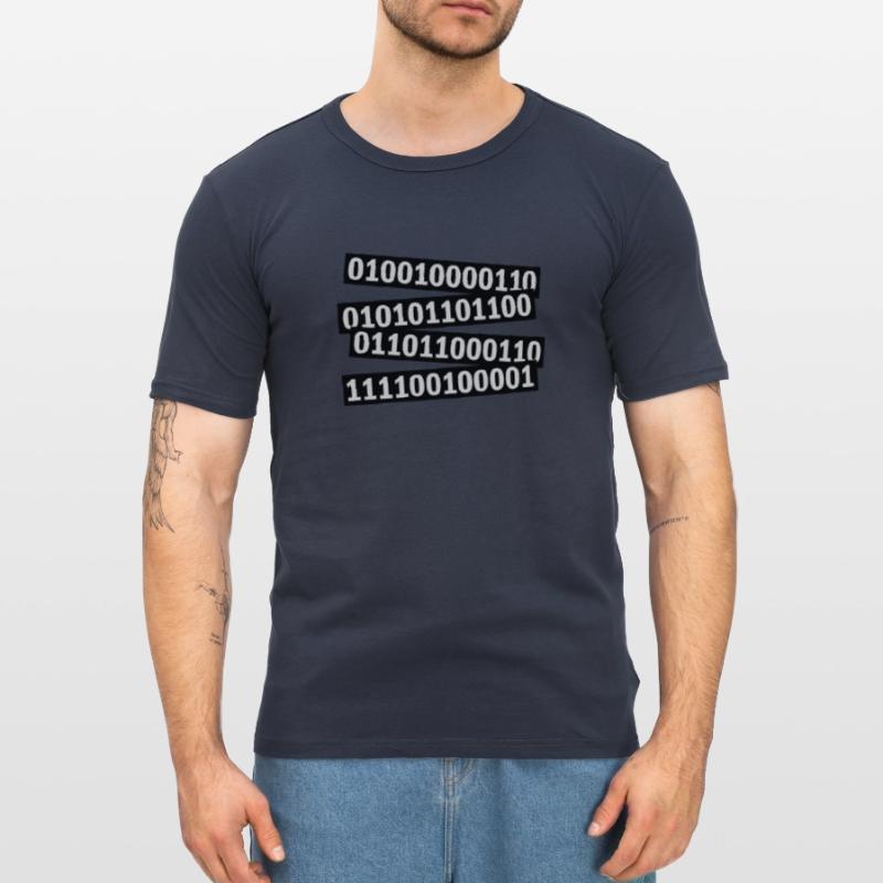 Langage de programme de code binaire T-shirt près du corps Homme