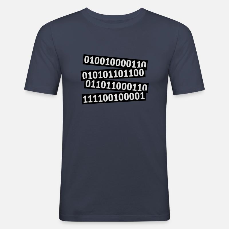 Binary Code Program Language - Men's Slim Fit T-Shirt - navy