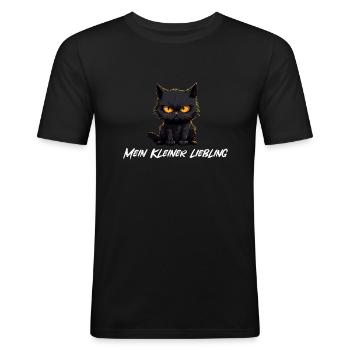 Chat Noir Mon Petit Chéri - T-shirt près du corps Homme - noir - Devant - Nik (191cm)