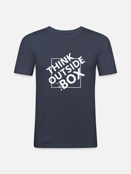THINK OUTSIDE THE BOX - Männer Slim Fit T-Shirt - Navy