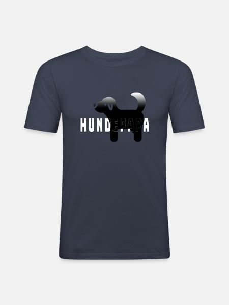 Hundepapa - Männer Slim Fit T-Shirt - Navy