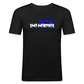 The Helmet 1973 - Männer Slim Fit T-Shirt - Schwarz - Vorne - Nik (191cm)