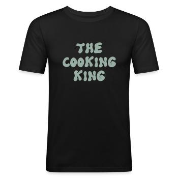 the cooking king - Men's Slim Fit T-Shirt - black - Front - Nik (191cm)