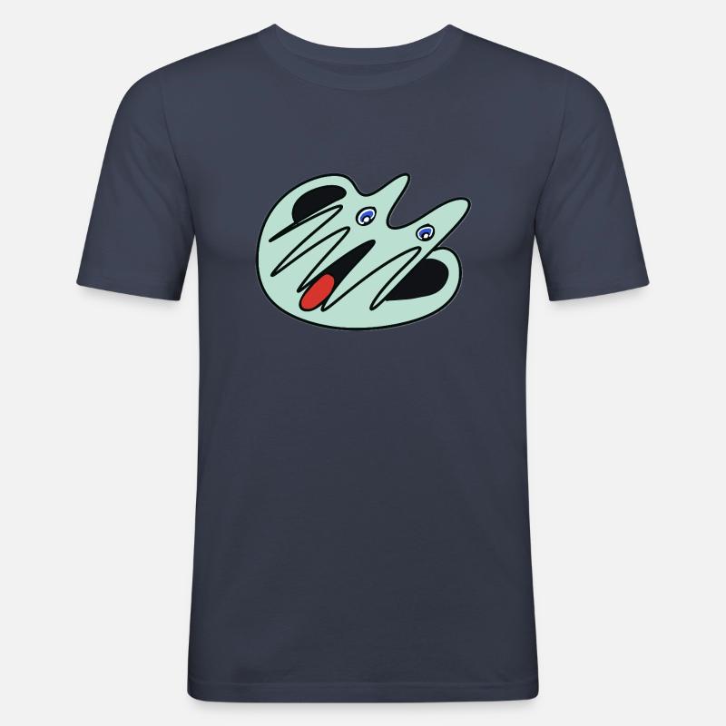 Comic-Geist-smag - Männer Slim Fit T-Shirt - Navy