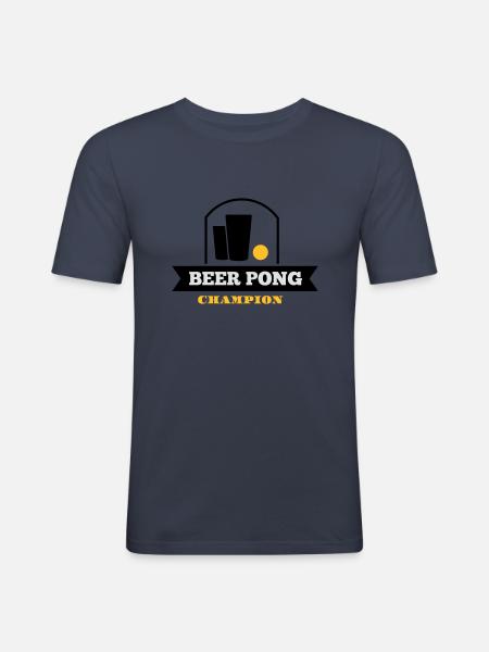beer pong champion - Männer Slim Fit T-Shirt - Navy