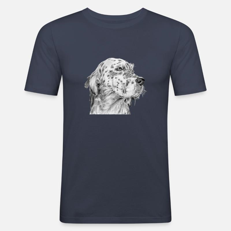 Englisch Englisch Setter - Männer Slim Fit T-Shirt - Navy