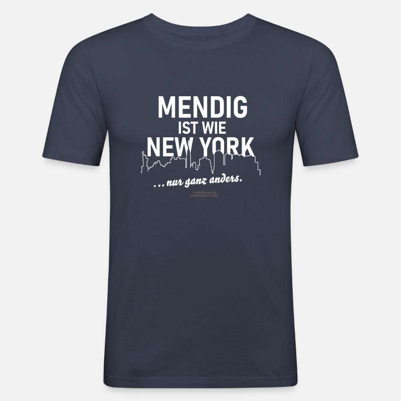 Mendig - Männer Slim Fit T-Shirt - Navy