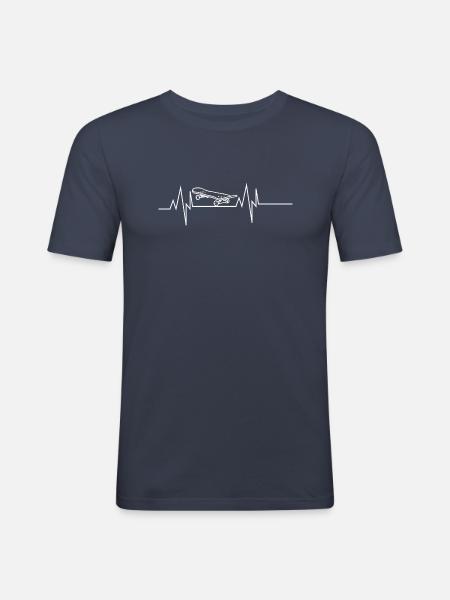 Skater Heartbeat - Men's Slim Fit T-Shirt - navy