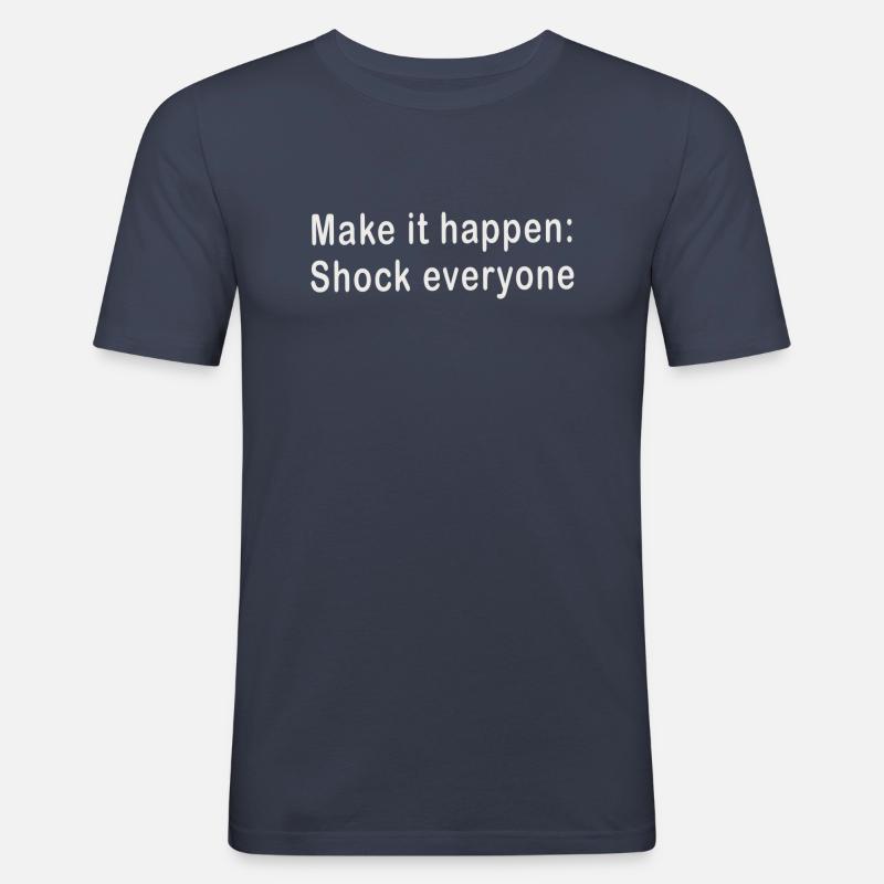 Make it - Männer Slim Fit T-Shirt - Navy