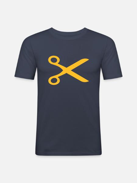 Barber scissors - Men's Slim Fit T-Shirt - navy