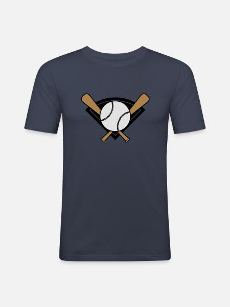 baseball_symbol_002 - Männer Slim Fit T-Shirt - Navy