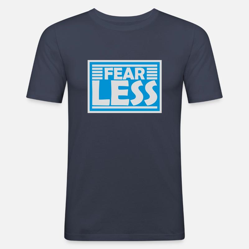 fearless Text Zitat Design - Männer Slim Fit T-Shirt - Navy