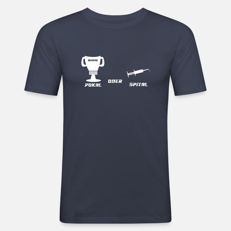 Pokal oder Spital weiss - Männer Slim Fit T-Shirt - Navy