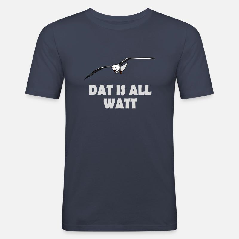 Möwe - dat is all watt - Männer Slim Fit T-Shirt - Navy