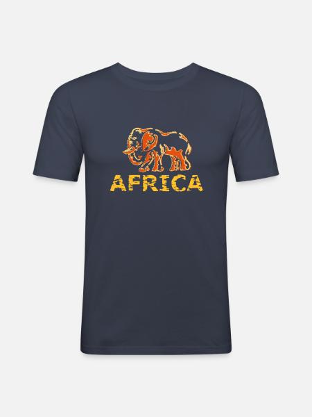 Afrique - T-shirt près du corps Homme - bleu marine