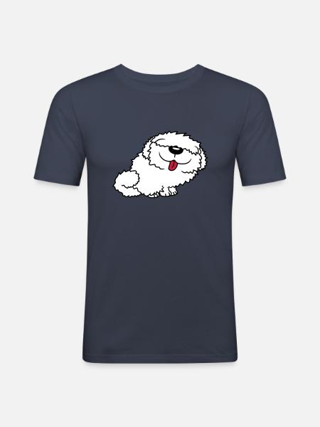 Bobtail drôle - T-shirt près du corps Homme - bleu marine