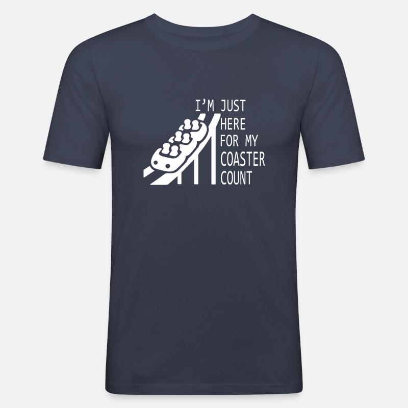 Rollercoaster Achterbahn - Männer Slim Fit T-Shirt - Navy