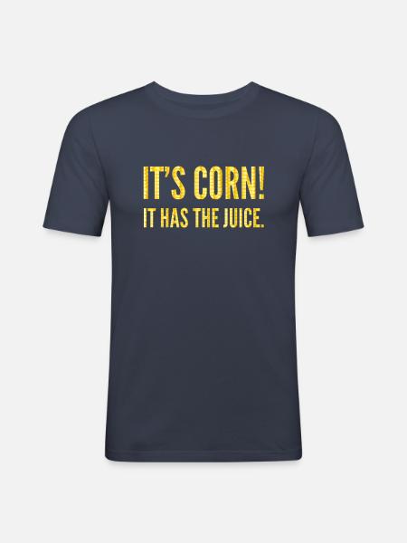 Its corn - Männer Slim Fit T-Shirt - Navy