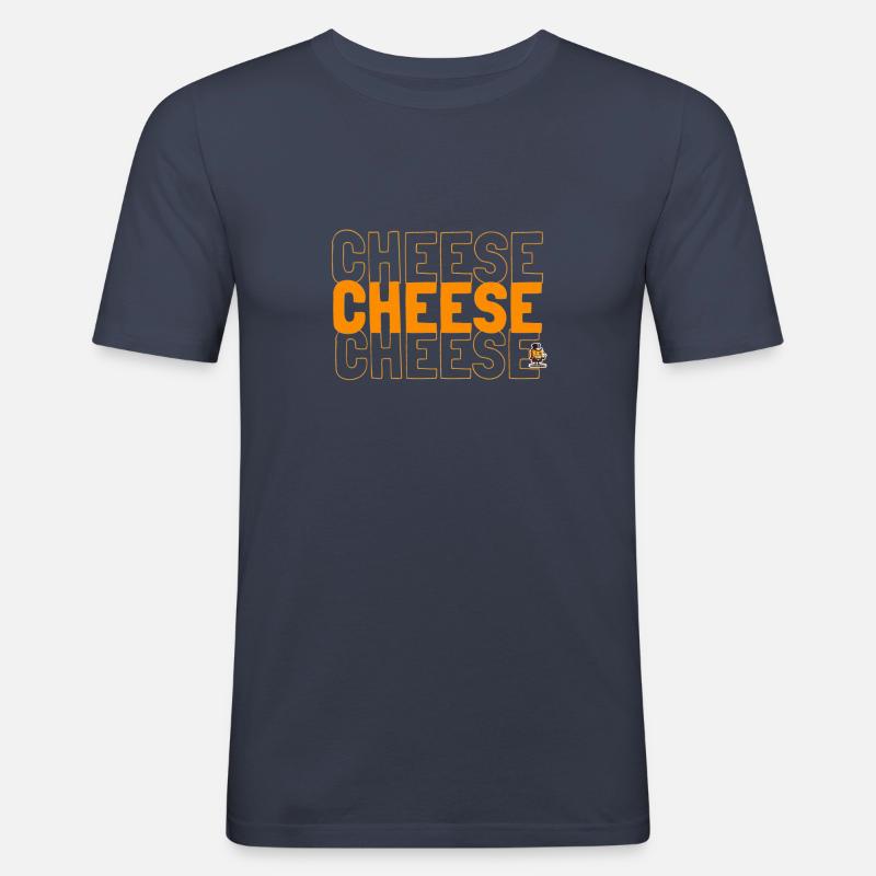 Cheese Cheese Cheese - Männer Slim Fit T-Shirt - Navy
