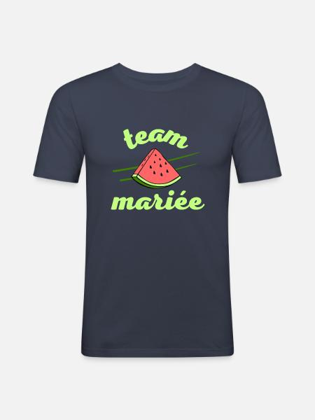 EVJF pastèque été Team mariée - T-shirt près du corps Homme - bleu marine