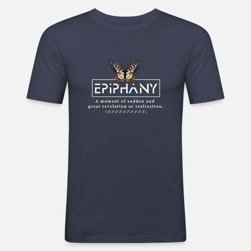 Epiphany - Der Geistesblitz - Männer Slim Fit T-Shirt - Navy