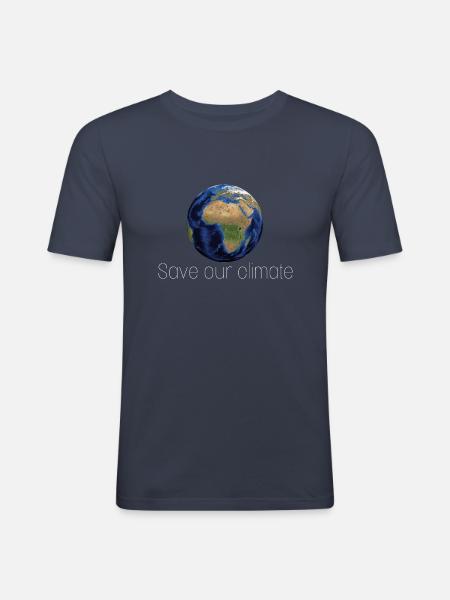 Save our planet - Men's Slim Fit T-Shirt - navy