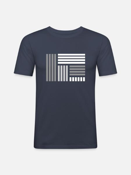 Balken in Blöcken - Männer Slim Fit T-Shirt - Navy