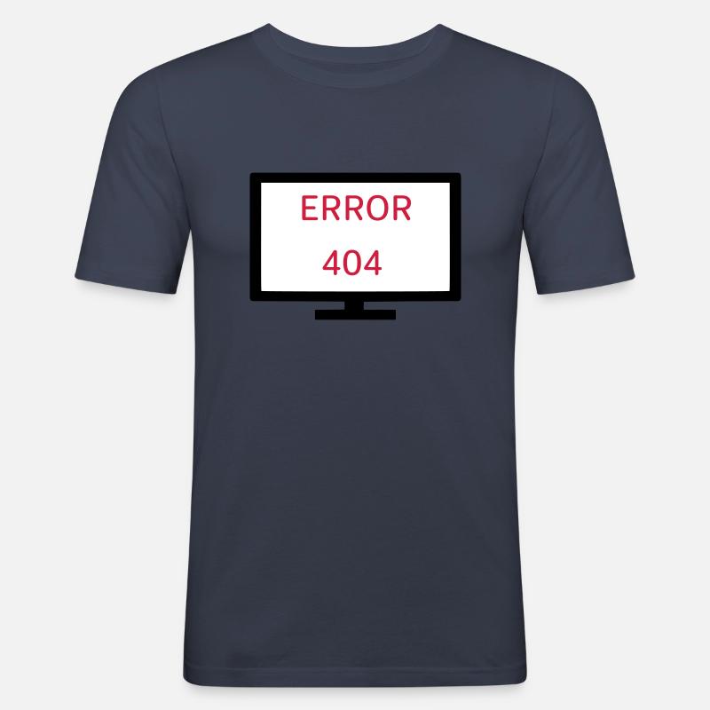 Computer Fehler 404 - Männer Slim Fit T-Shirt - Navy