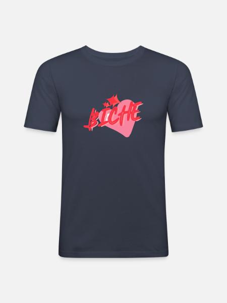 Biche - T-shirt près du corps Homme - bleu marine