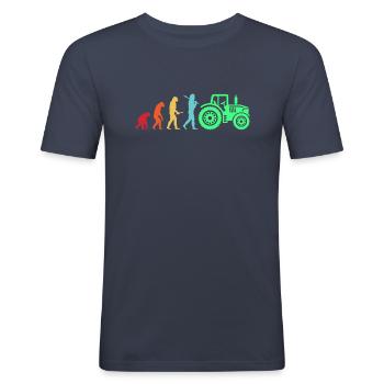 Evolution Tractor Farmers Farmers Supply - Men's Slim Fit T-Shirt - navy - Front - Nik (191cm)