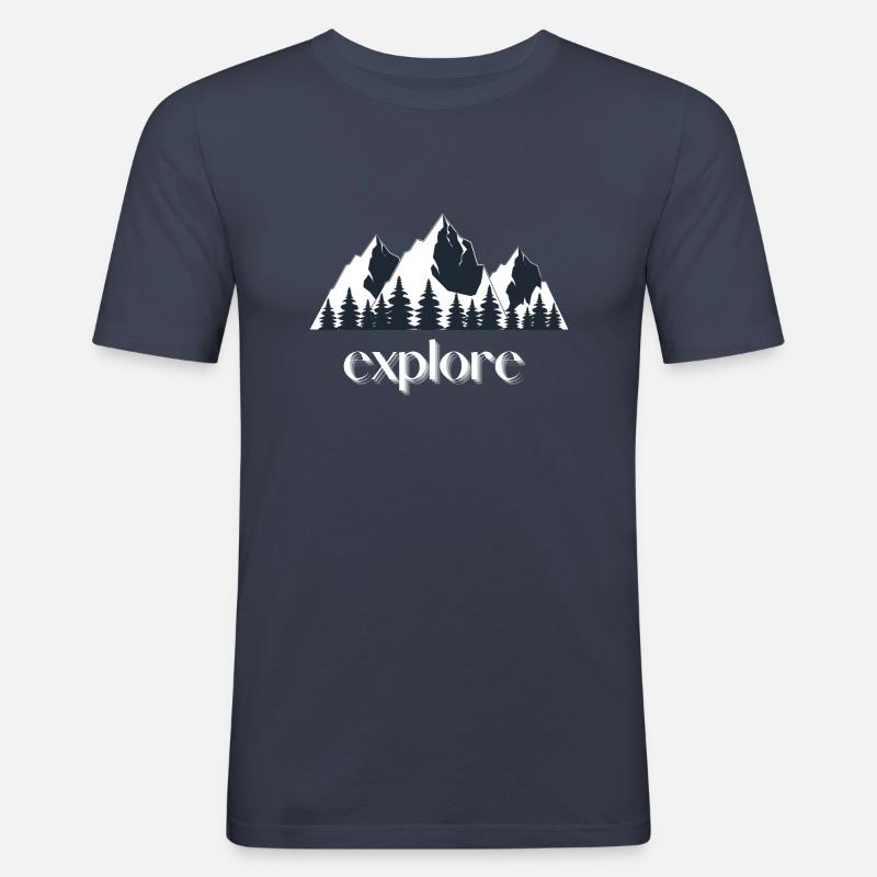 explore - Männer Slim Fit T-Shirt - Navy
