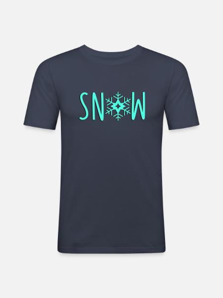 Snowflake Snow - Men's Slim Fit T-Shirt - navy