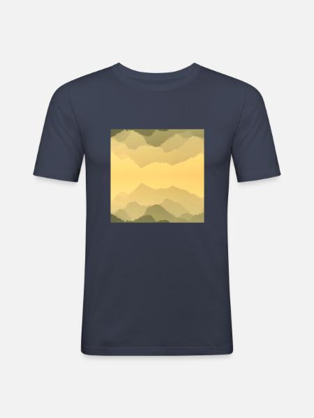 Bunte Berge - Männer Slim Fit T-Shirt - Navy