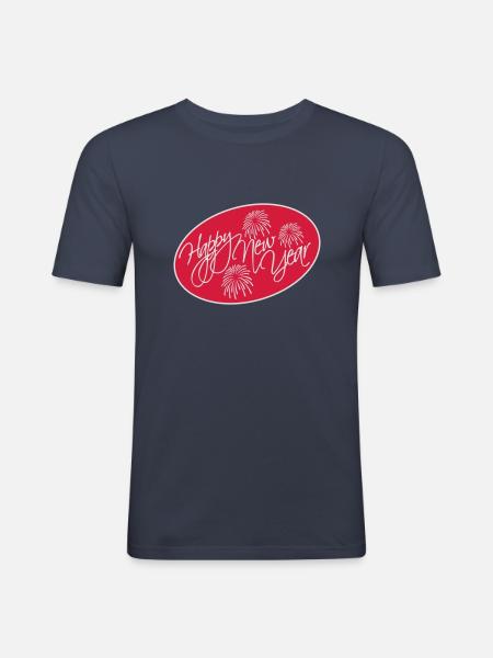 happy new year quote - Men's Slim Fit T-Shirt - navy