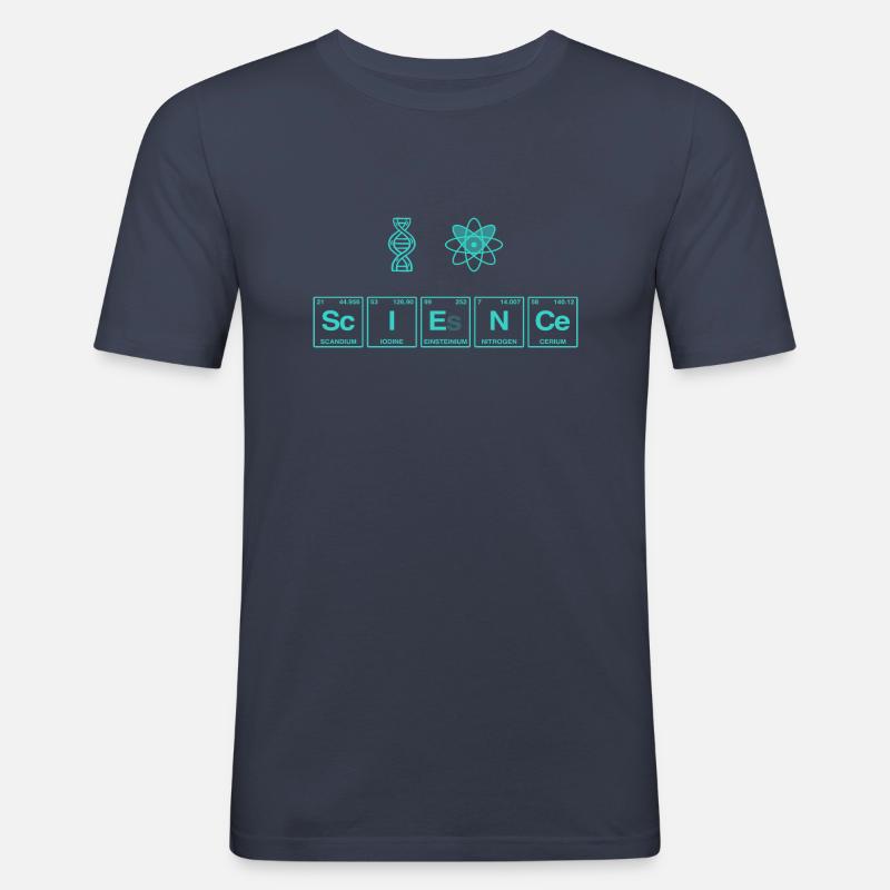 I LOVE SCIENCE - Elemente Perdiodensystem - Männer Slim Fit T-Shirt - Navy