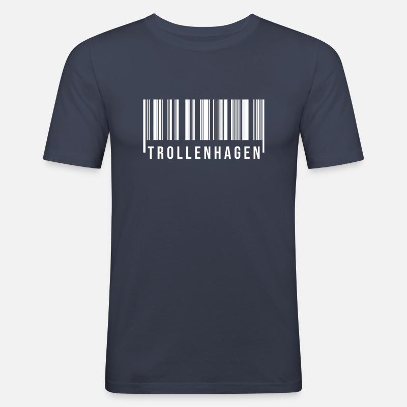 Trollenhagen Strichcode - Männer Slim Fit T-Shirt - Navy