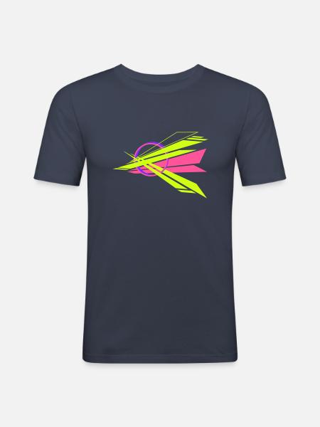 futuristische geometrie - Männer Slim Fit T-Shirt - Navy
