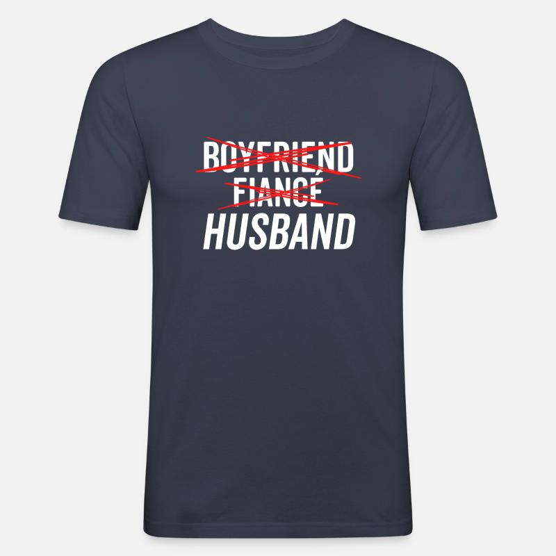 Freund Verlobter Ehemann - Männer Slim Fit T-Shirt - Navy