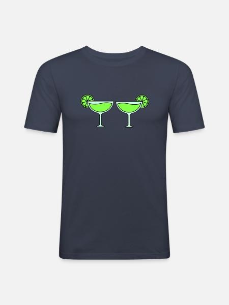 cocktails - Männer Slim Fit T-Shirt - Navy