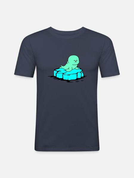 robbe eisscholle - Männer Slim Fit T-Shirt - Navy