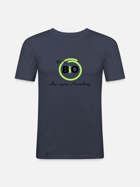 100 % Bio - Männer Slim Fit T-Shirt - Navy
