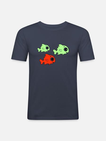Pisces - Men's Slim Fit T-Shirt - navy